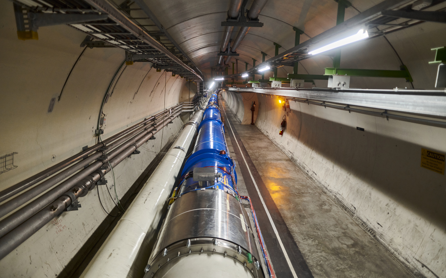 LHC dipole magnets in the tunnel