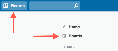 Click on the boards tab below the home tab or from the drawer on the top left