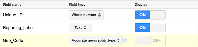 Setting data types - accurate geographic type
