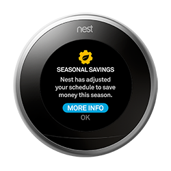 Nest thermostat seasonal savings completed