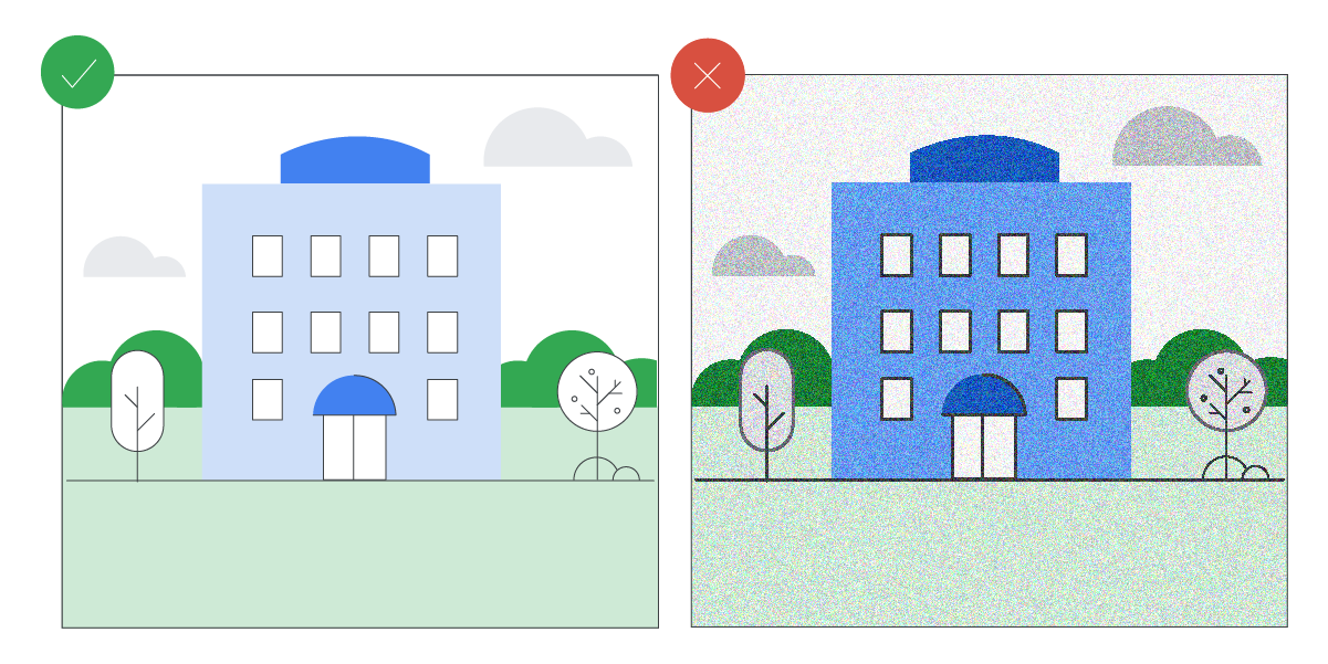 A concept illustration instructing users to avoid over-sharpening photos when post-editing.