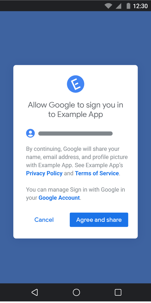 "Allow Google to sign you in" consent screen