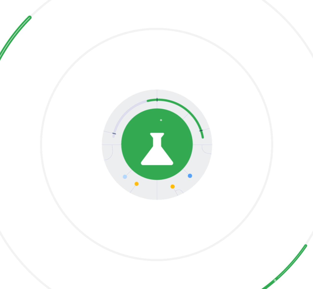 Illustration with channel icons orbiting in a circle