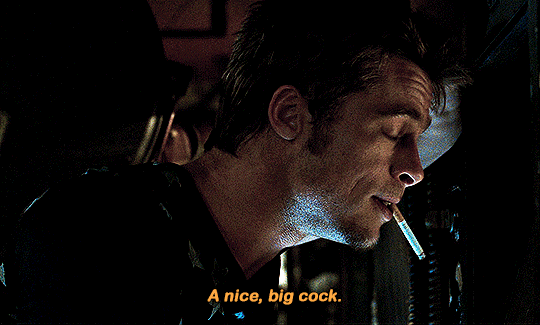 Gif #05 of 11. Tyler is smiling at the camera with a cigarette in his mouth. "A nice, big cock" he says.