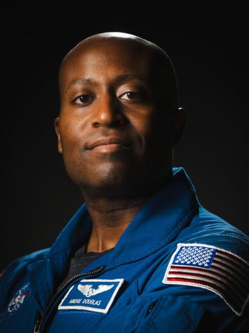 NASA astronaut Andre Douglas, a Black man, poses for a portrait at NASA’s Johnson Space Center in Houston, Texas. Credit: NASA/Josh Valcarcel