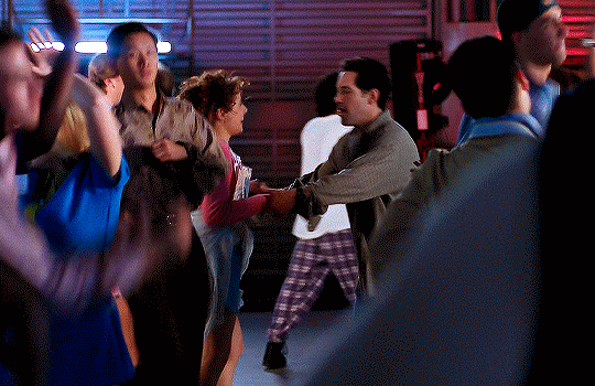 gif 8 of 10. Josh is at a party dancing. badly.