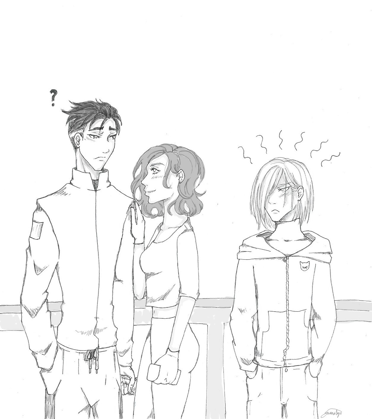 Poor beka is so busy worrying why Yuri is giving him the stink eye, he doesn’t even notice Mila is flirting with him. Yura is jealous about his beka..
(I really like Mila and find it interesting that she might be into Otabek, but I personally do...