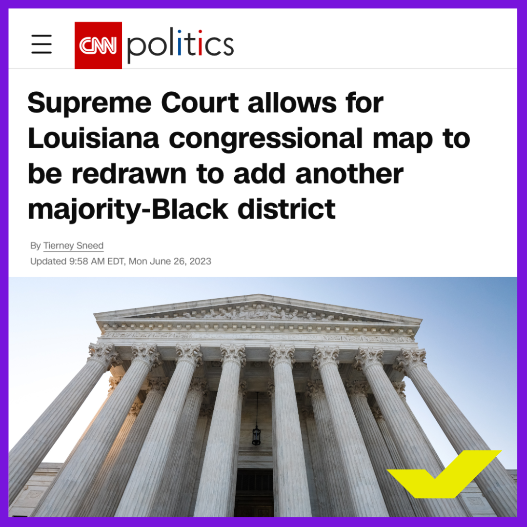 whenweallvote:
“ 𝗕𝗥𝗘𝗔𝗞𝗜𝗡𝗚 🚨 Today the Supreme Court allowed the Louisiana congressional map to be redrawn to add another majority-Black district.
This decision a win for our democracy and Black voters in Louisiana, who were facing a congressional map...
