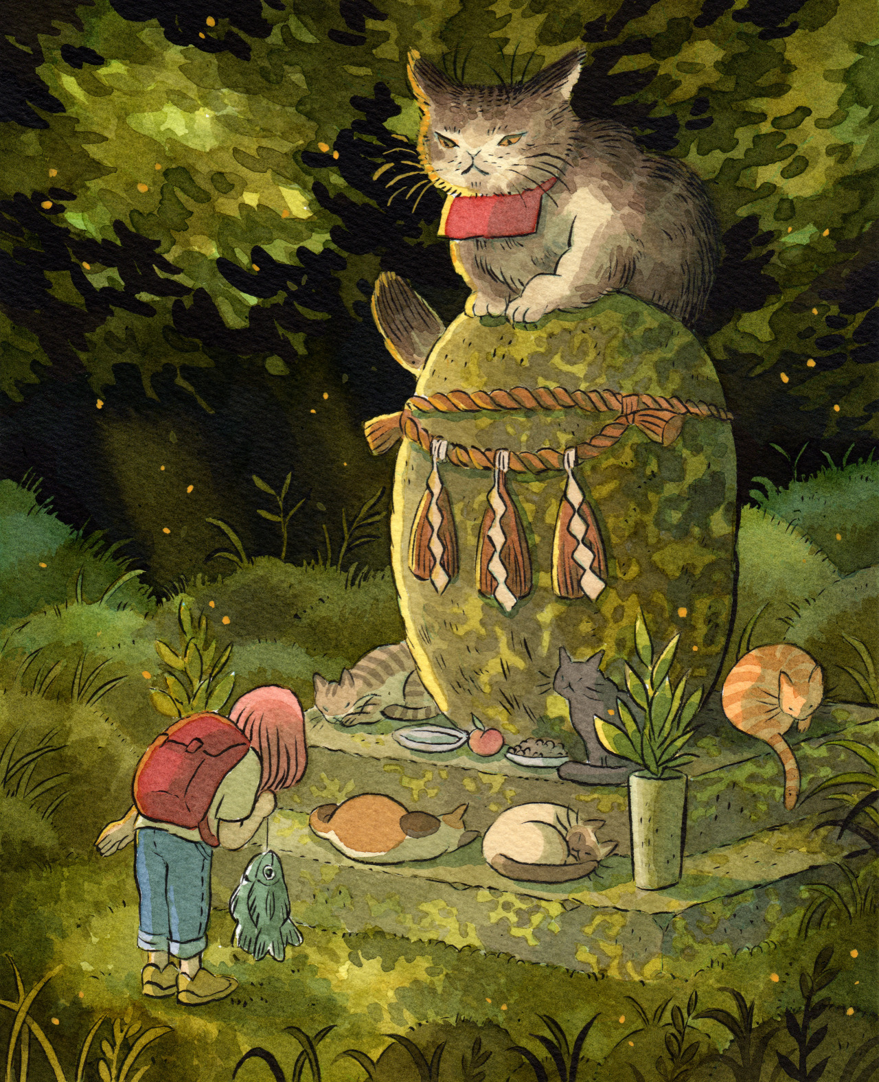 heikala:
“Offering 🐟🐈
This illustration is available as a print at https://heikala.com/ ✨
”