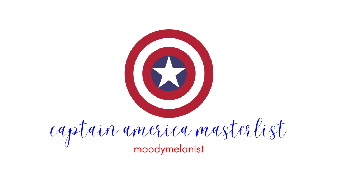 Header for moodymelanist's Captain America fanfiction masterlist.