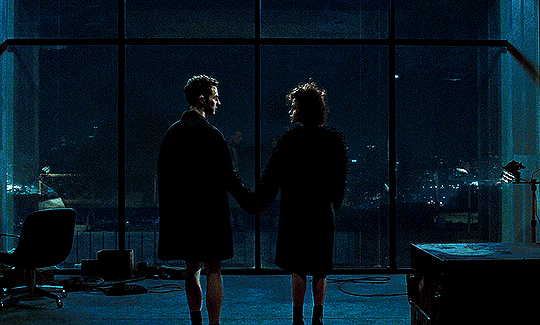 Last gif (#11 of 11). Jack and Marla (Helena Bonham Carter) are holding hands and looking at each other. The shot flicks and it switches to the still image of a man's member. However, his genitals are covered with an egg and an eggplant emoji, so the image isn't explicit. It long lasts a few seconds, though, and it switches back to the shot of Jack and Marla.