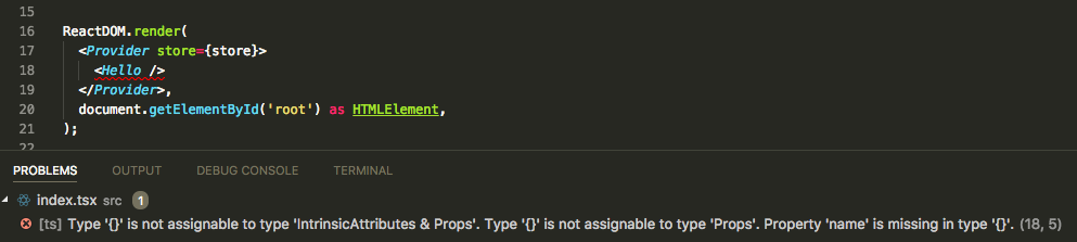Missing required property in TypeScript