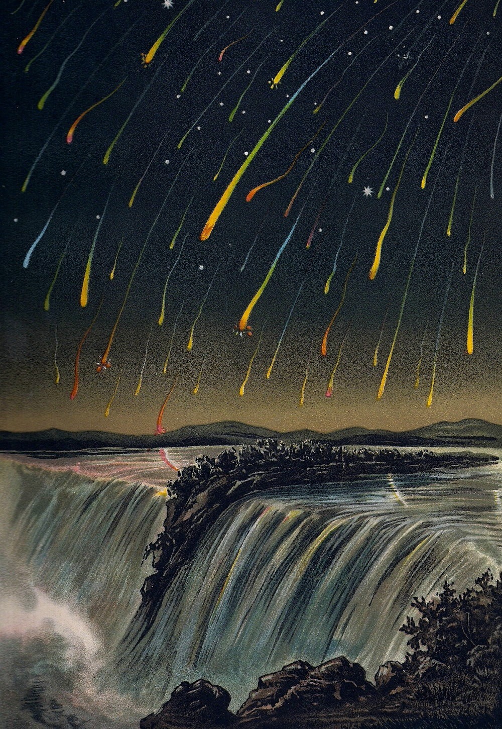 magictransistor:
“The Meteor Shower of 1833, Bilderatlas der Sternenwelt, Germany, 1888.
”