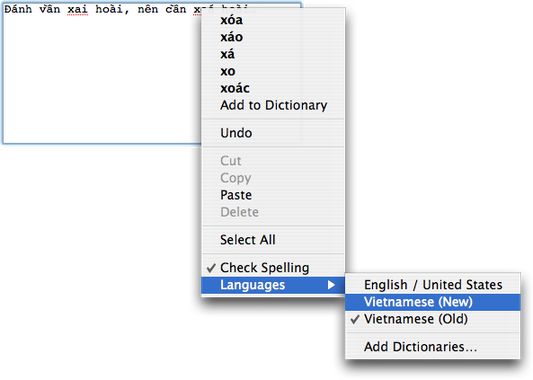 Suggestions for “xoá” using the old-style diacritics dictionary (Firefox 3.0, Mac OS X 10.4)