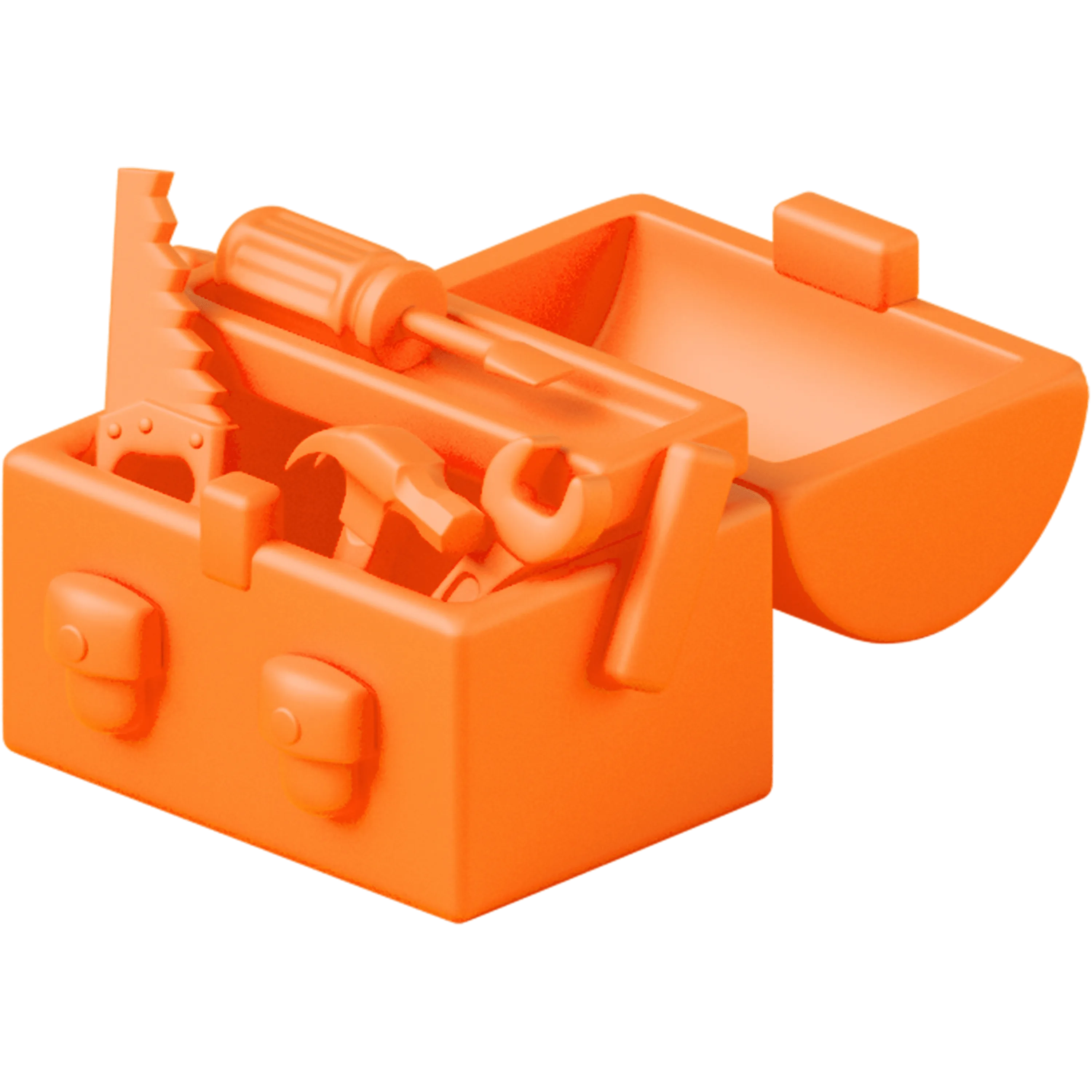 A 3D orange-red toolbox icon.