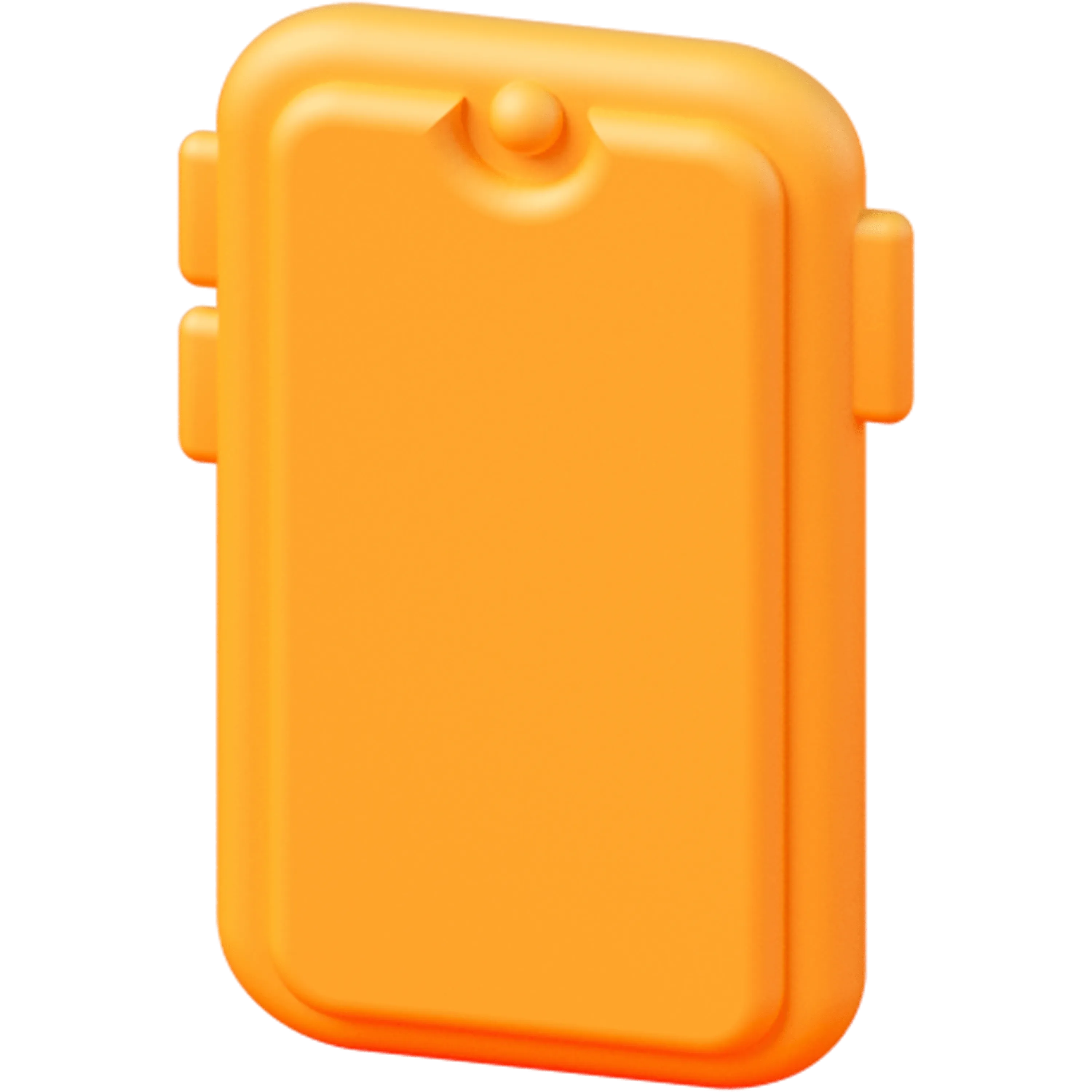 A 3D orange-red phone icon.