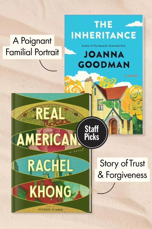 2 book covers: Real Americans and The Inheritance