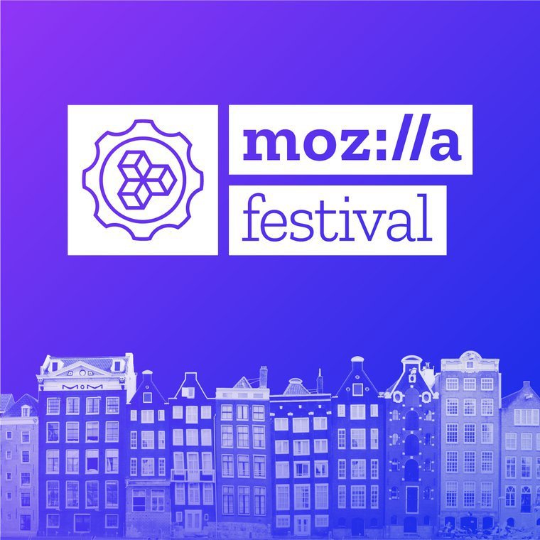 The Mozilla Festival logo overlayed an image of a cityscape