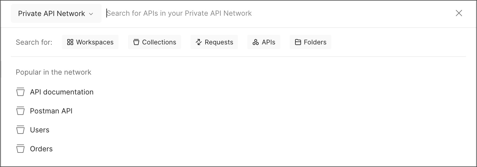 Search the Private API Network