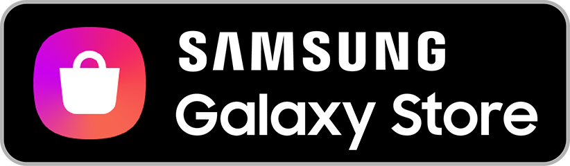 Button with the Samsung Galaxy Store logo and text reading Samsung Galaxy Store