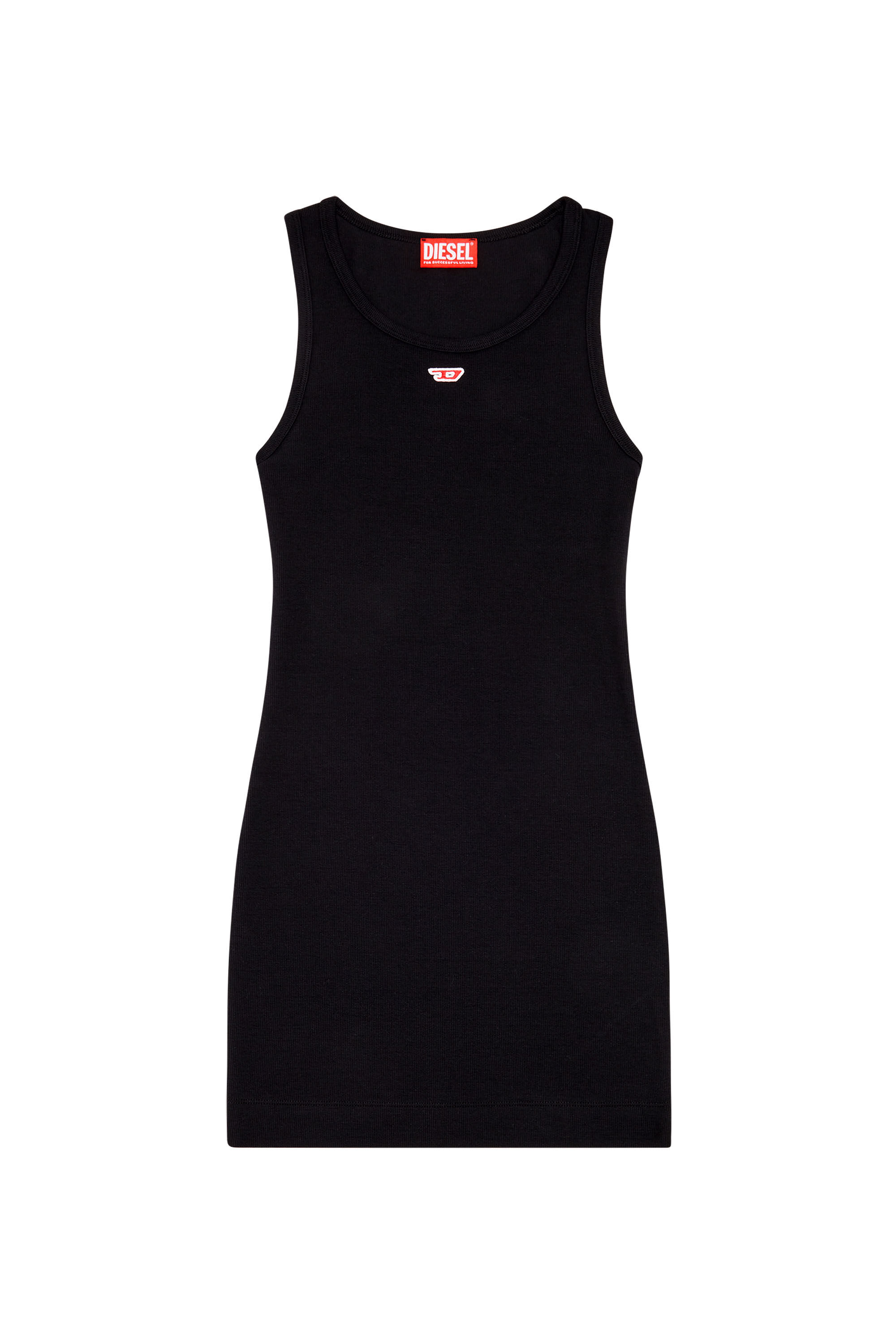 Diesel - D-TANK-D, Femme Mini-robe débardeur avec logo D in Noir - Image 2