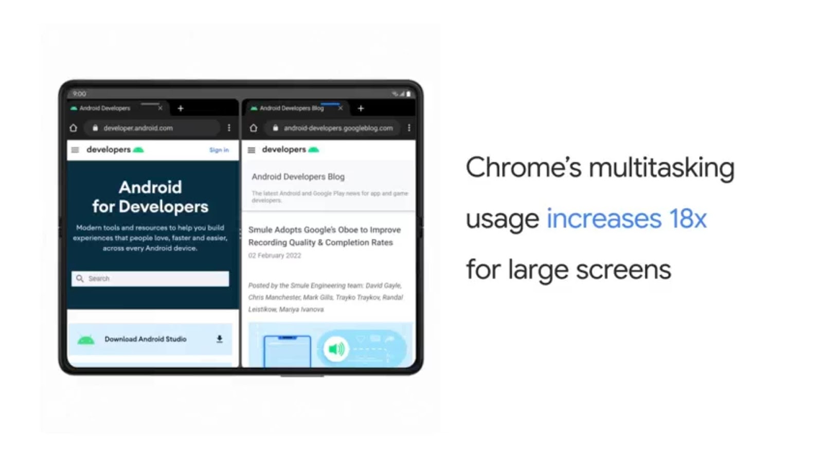 Chrome’s multitasking usage increases 18x on large screens