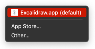 The Excalidraw context menu.