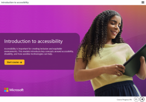 Introduction to accessibility welcome page for downloadable course