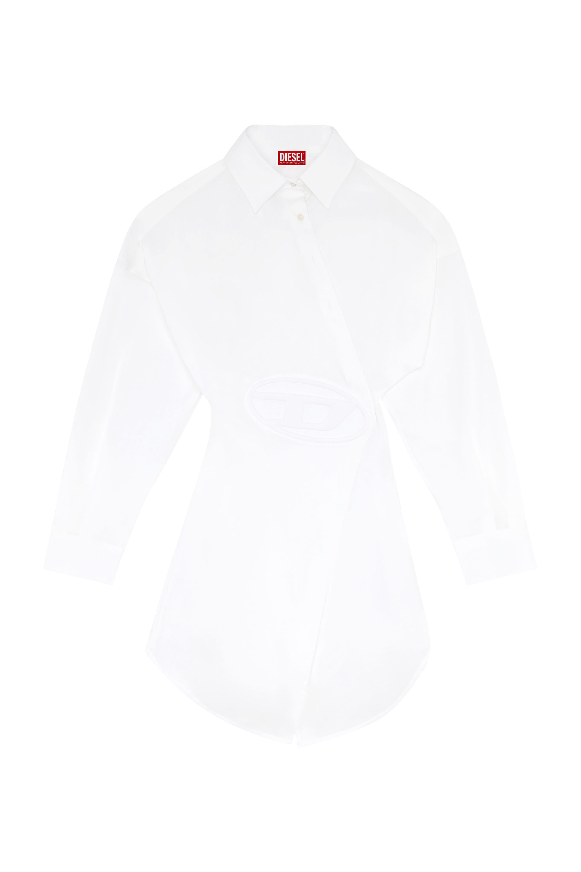 Diesel - D-SIZEN-N1, Femme Robe chemise courte en popeline stretch in Blanc - Image 2