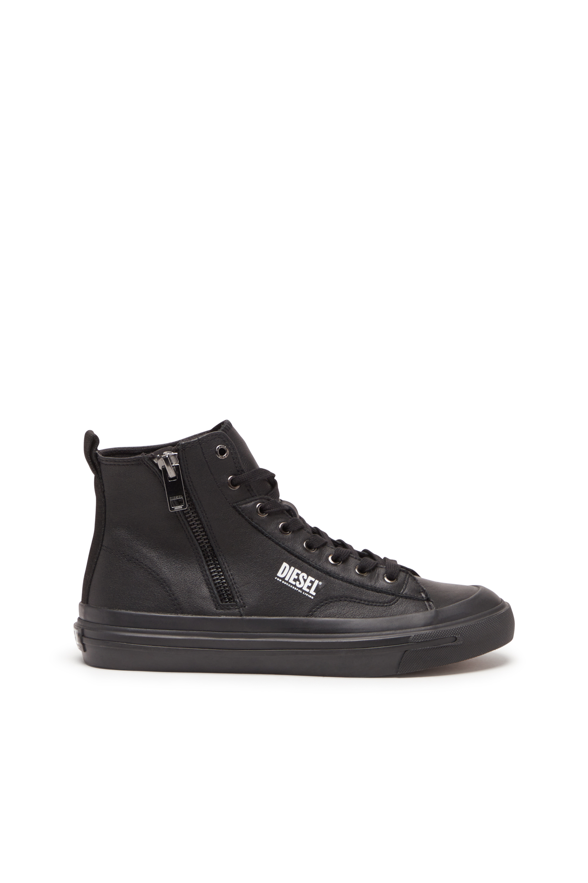 Diesel - S-ATHOS DV MID, Male S-Athos Dv Mid - High-top sneakers with side zip in Black - Image 1
