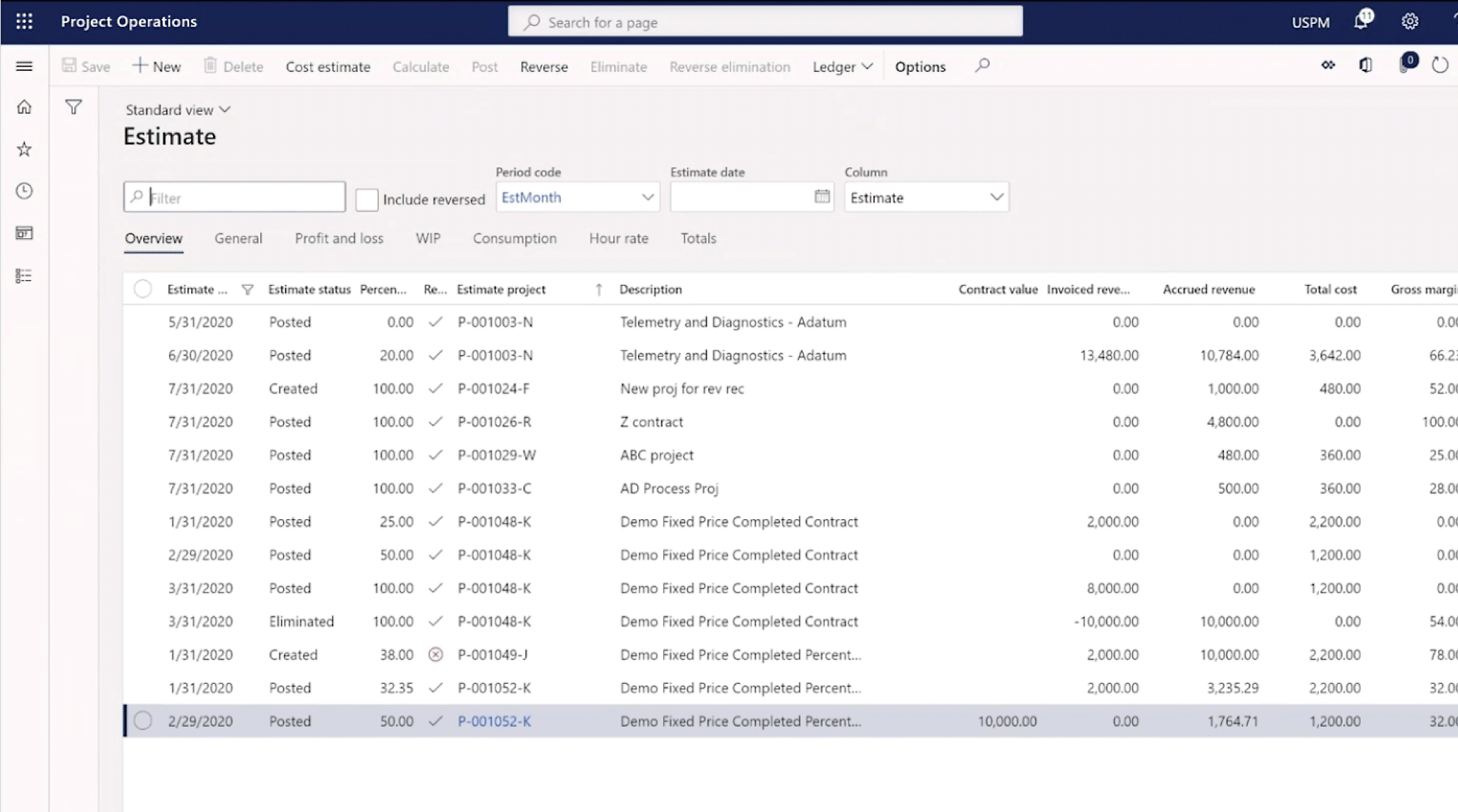 Στιγμιότυπο οθόνης που εμφανίζει ένα υπολογιστικό φύλλο του Microsoft Excel με πολλές στήλες και γραμμές που περιέχουν δεδομένα εκτίμησης έργου.