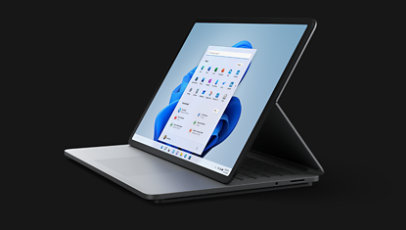 Surface Laptop Studio dalam mod pentas.