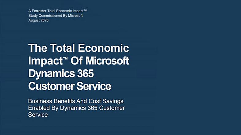 מחקר Total Economic Impact™‎ בנושא Microsoft Dynamics 365 Customer Service. 