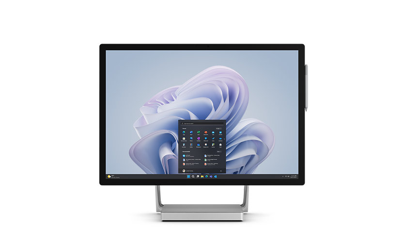 Una vista frontal de un dispositivo Surface Studio 2+ para empresas.