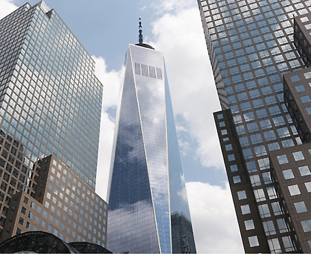 Ein Blick auf das World Trade Center in New York City
