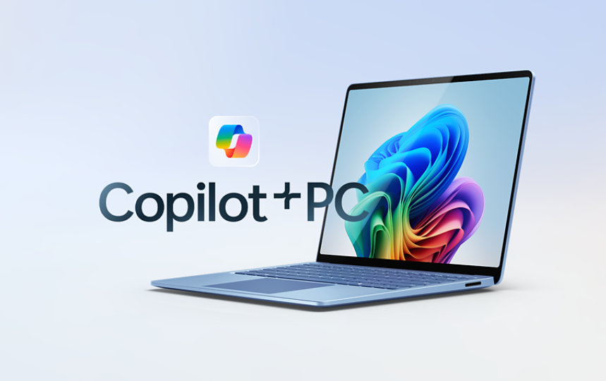 A Surface Laptop, 7th Edition, a Copilot+ PC, in the color Sapphire.