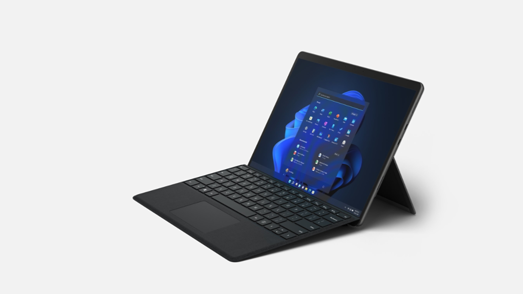 Render of Surface Pro 8 featuring Windows 11 screen