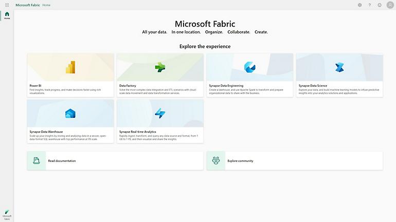 Microsoft Fabric のホームページ