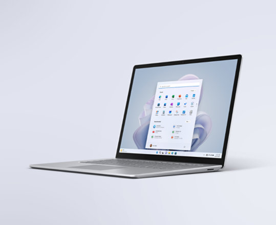 A Surface Laptop 5 in Platinum. 