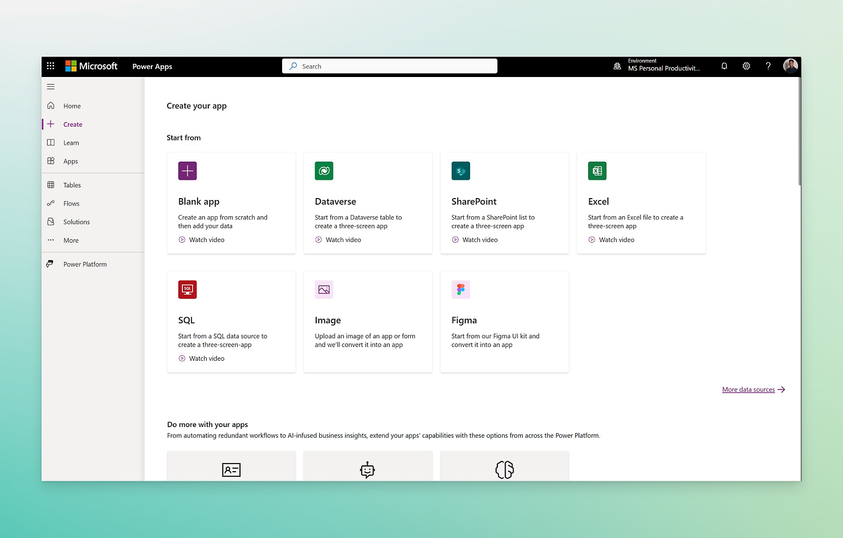 Η Microsoft Power Apps δημιουργήσει τη σελίδα προορισμού της εφαρμογής σας