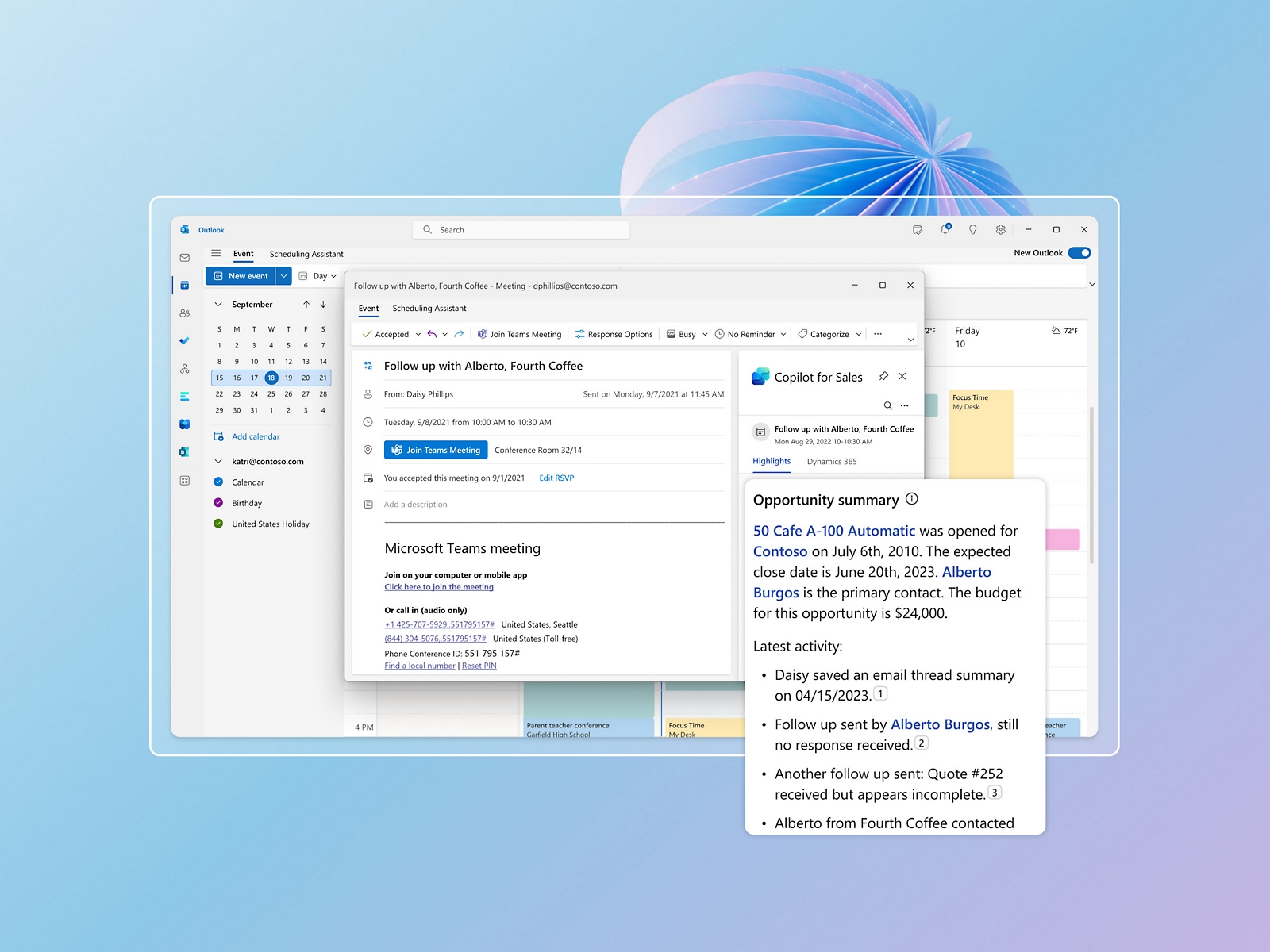 Microsoft Outlook-agenda op een computerscherm.