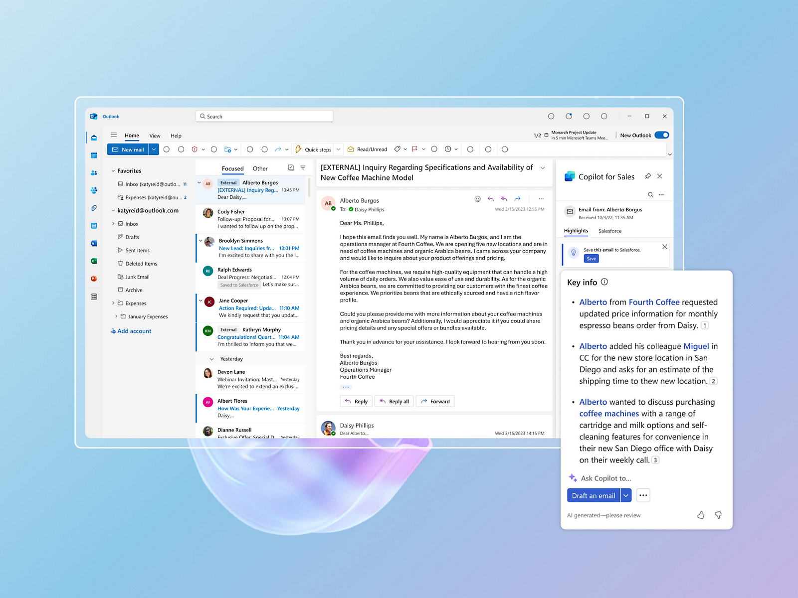 Zrzut ekranu przedstawiający program Microsoft Outlook.