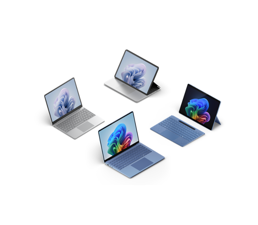 A collection of Surface family devices.