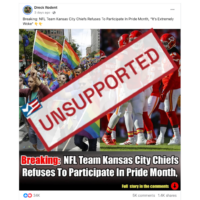 Posts Make Unsupported Claim About Kansas City Chiefs and Pride Month