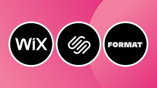 Logos of Wix, Squarespace and Format
