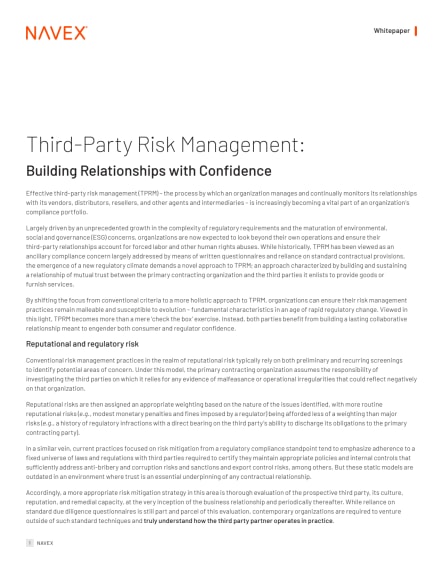 Image for Third-Party Risk Management: Building Relationships with Confidence