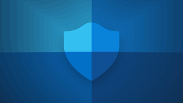 Microsoft Defender Antivirus logo blue on blue background