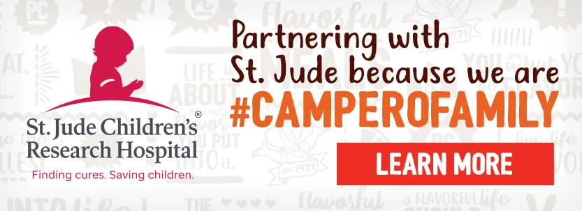 Partnering with St, Jude because we are #CamperoFamily. Click to learn more.
