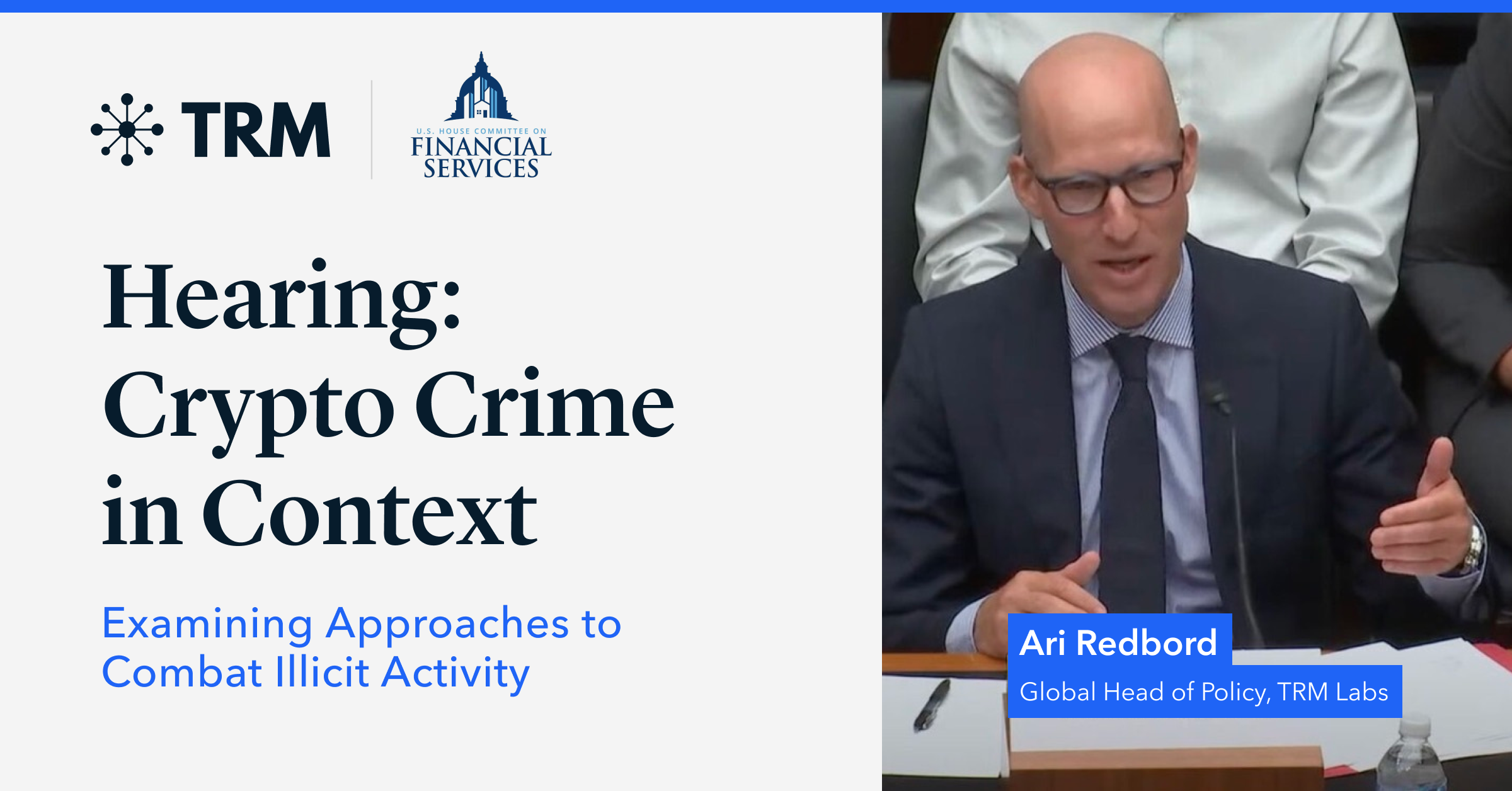 TRM's Ari Redbord Testifies Before the House Financial Services Committee