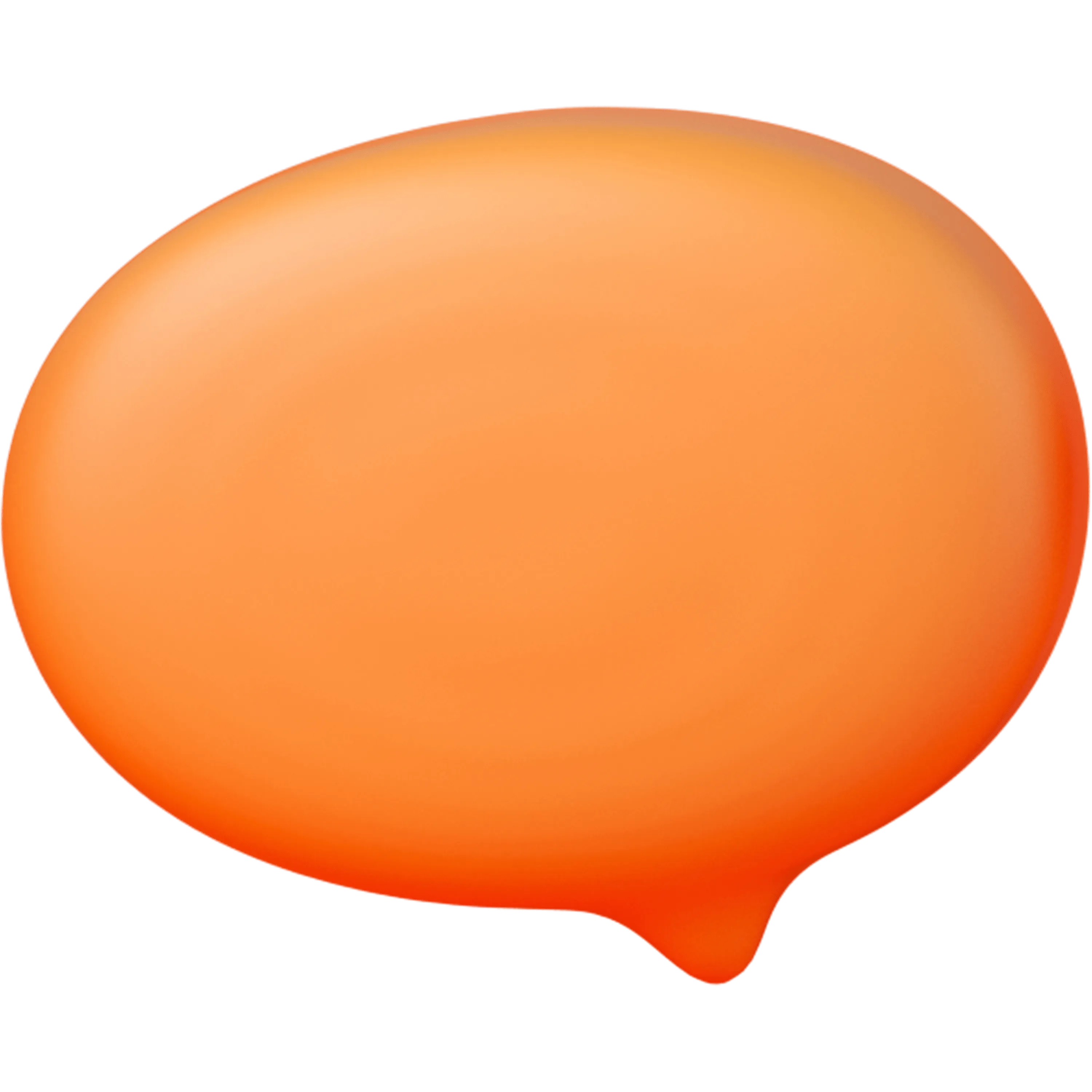 A 3D orange-red speech bubble icon.